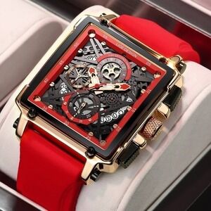 LIGE‎ New Fashion Chronograph Square Dial Watch for Men